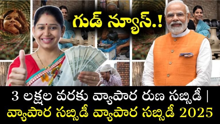 3 లక్షల వరకు వ్యాపార రుణ సబ్సిడీ